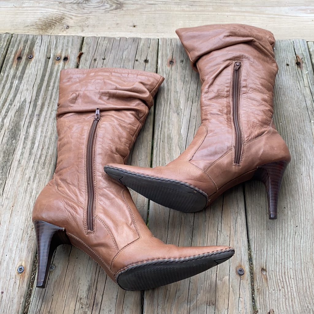 To Die For Boutique 3-1/2” Leather Slouch Boots